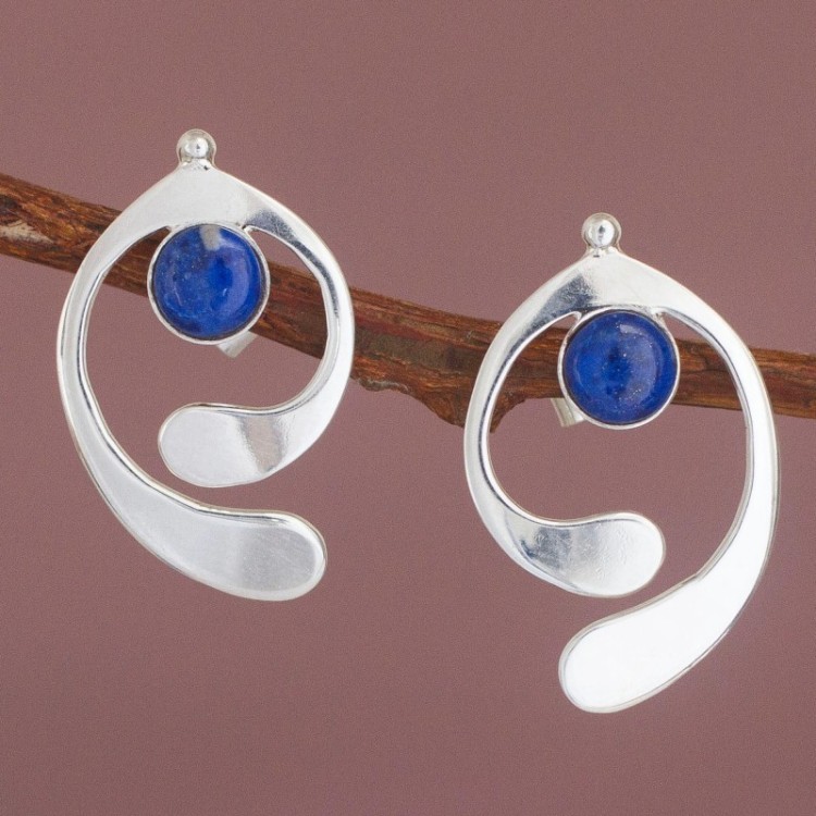 Ojo Cósmico Rosa: Aretes de plata con piedra semipreciosa cuarzo rosa Ojo Cósmico Rosa: Aretes de plata con piedra semipreciosa cuarzo rosa